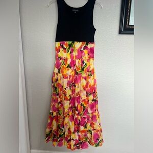 Context Black and Floral Maxi Skirt